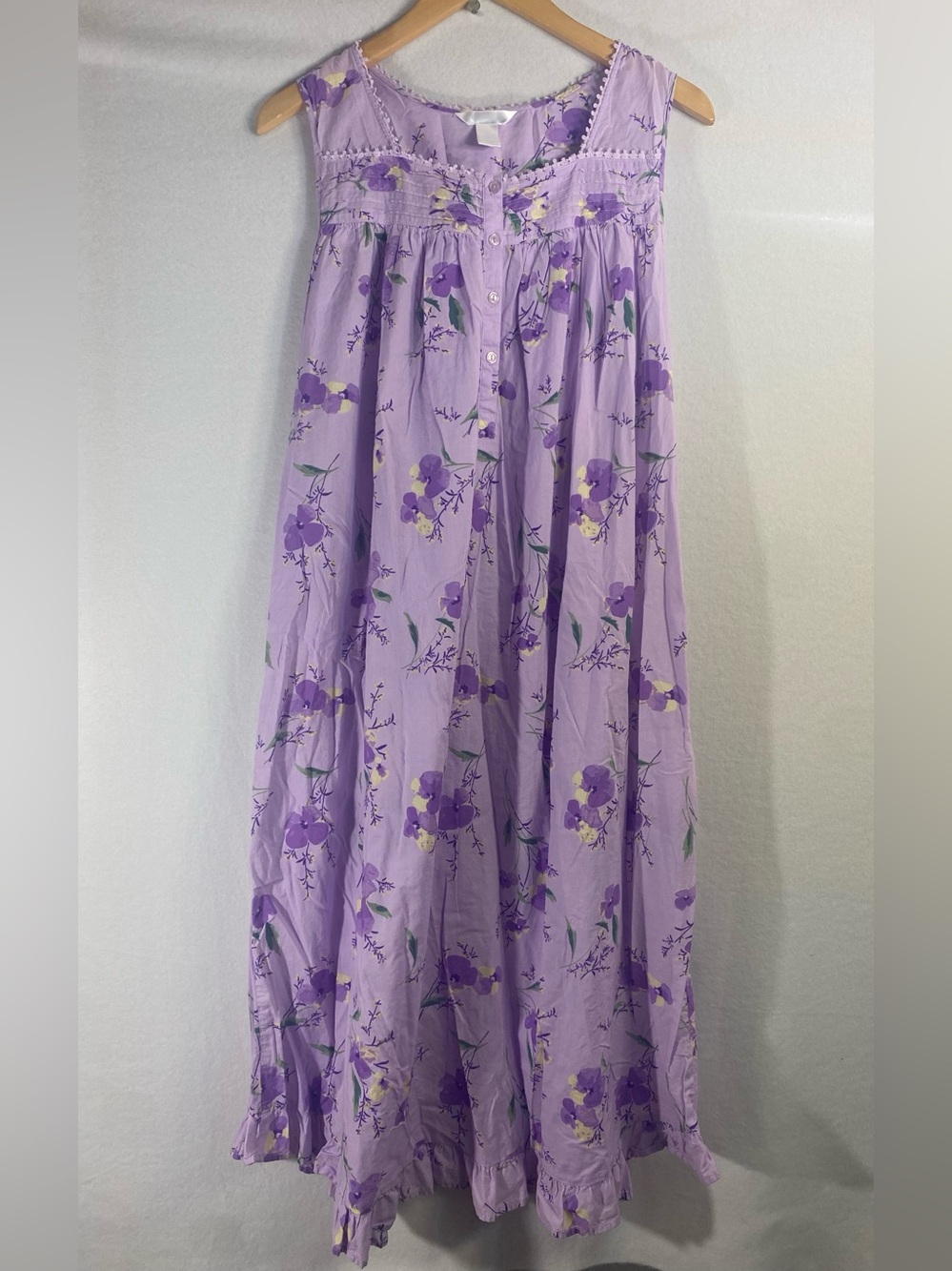 Madonna Women’s Cotton Sleeveless Night Gown Purple Yellow Floral Size L